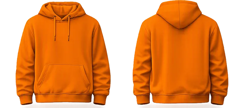 Buzo canguro básico Remanija — mockup frente y espalda